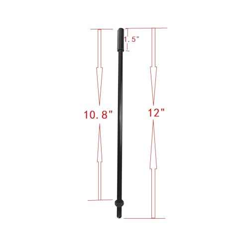 Solid Zinc Alloy Extension Flush Bolt with Rod 12"-Satin Black-Pack of 2