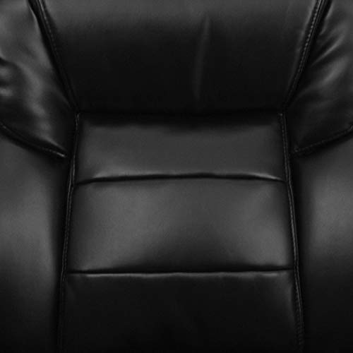 Flash Furniture Isla LeatherSoft Executive Side Reception Chair with Padded Arms and Sled Base, Upholstered Side Chair for Living Room/Office, Black