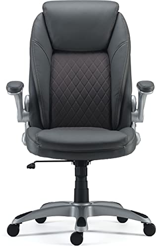 Staples Sorina Grey Bonded Leather Office Chair - 1 Pack, Ergonomic, Adjustable