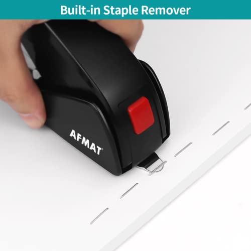 AFMAT ES10 Black Desktop Stapler for 50 Sheets, Heavy Duty, One Finger Operation