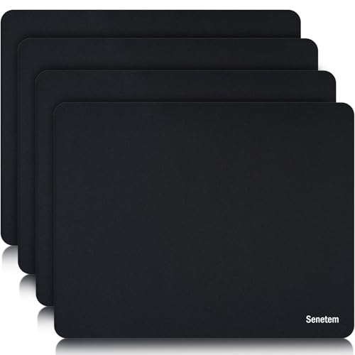 Senetem 4-Pack Gaming Mouse Pad - Non-Slip Black, 11L x 8.6W Inches