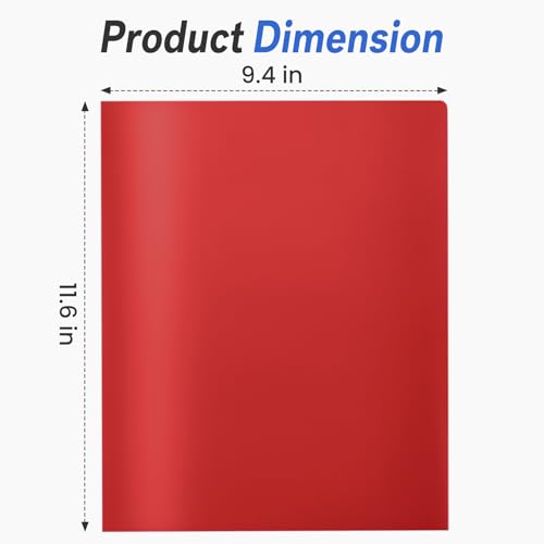 Rainbow 7-Pack Plastic Folder with Pockets & Labels - Durable 2 Pocket Office & School Folders