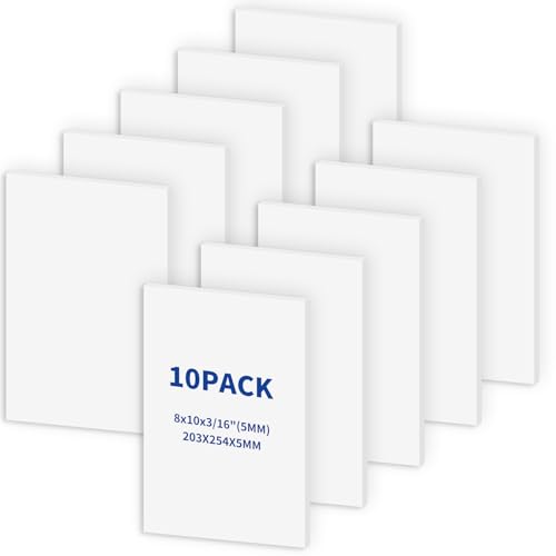 KICPEG 8x10 Inch White Foam Boards 10 Pack - Double Sided Craft & Presentation Signboards