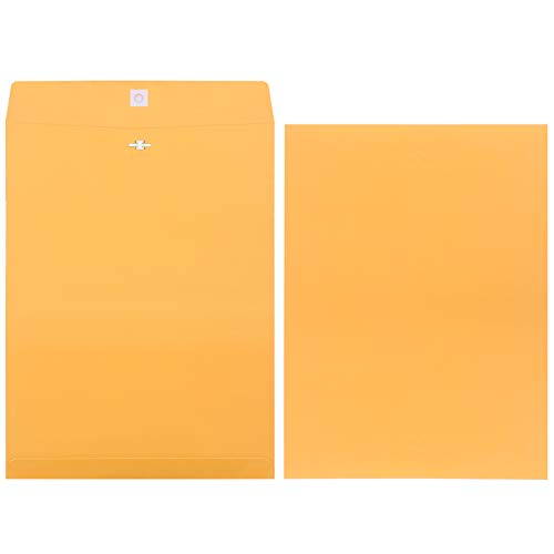 Frienda 50 Pcs Kraft Clasp Envelopes - 4 Sizes, Yellow, Office & Organization