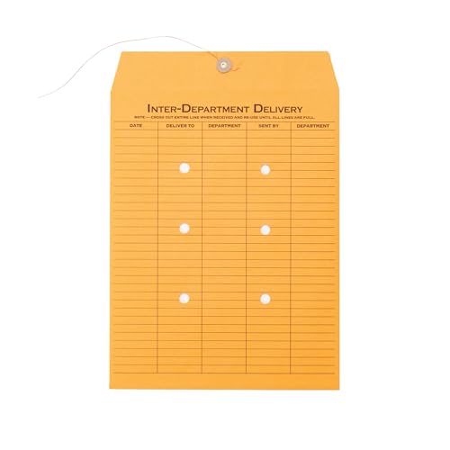 School Smart Interoffice Envelopes 10x13 Inches Kraft Brown Pack of 100