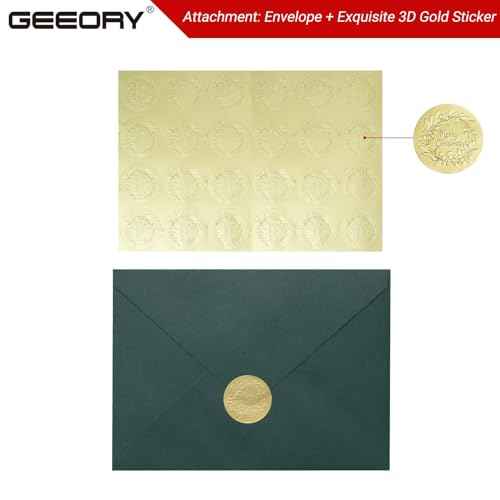 GEEORY Boxed Christmas Greeting Cards 5" x 7" Watercolor Xmas Tree & Snowflake (24 with Envelopes & Stickers) | Bulk Holiday Cards for Winter Gifting Green Grey GH003