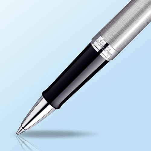 Waterman H?misph?re Rollerball Pen, Stainless Steel with Chrome Trim, Fine Point with Black Ink cartridge, Gift Box
