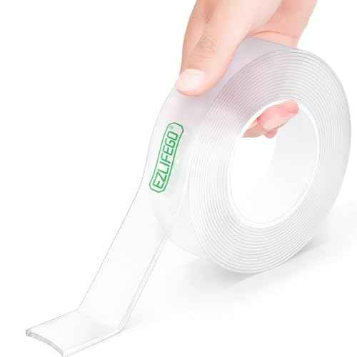 EZlifego Double Sided Tape Heavy Duty, Nano Double Sided Adhesive Tape, Clear Mounting Tape Picture Hanging Adhesive Strips (9.85FT)