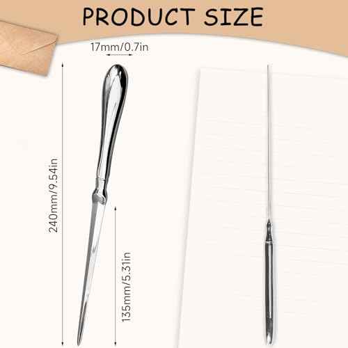 Vastarsky Letter Opener, Premium Envelope Opener Knife, Metal Office Letter Opener Envelope Slitter, Ergonomic Grip Handle Paper Cutting Tool for School Office Home Supplies