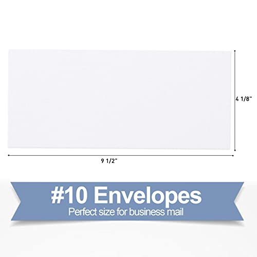 PANDRI 500 Pack #10 Windowless Self-Seal Security Envelopes - Blue Inner Stripe