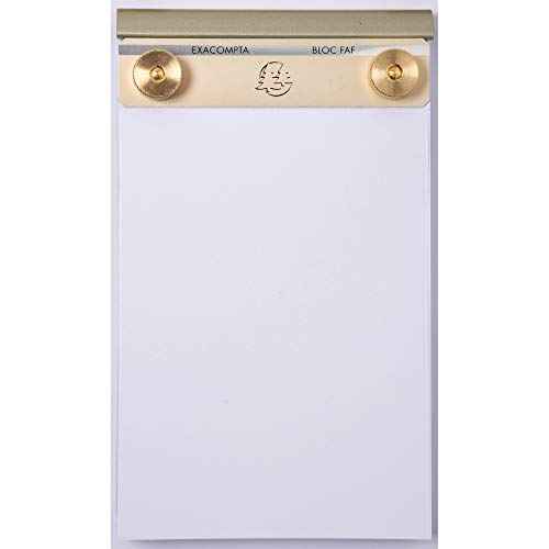 Exacompta - Ref 12113E - FAF Desk Pad No.3-185 x 115mm in Size, Refillable with Recharge Pads, Stable When Writing, Non-Slip Feet - Plain Paper, FSC-Certified, White