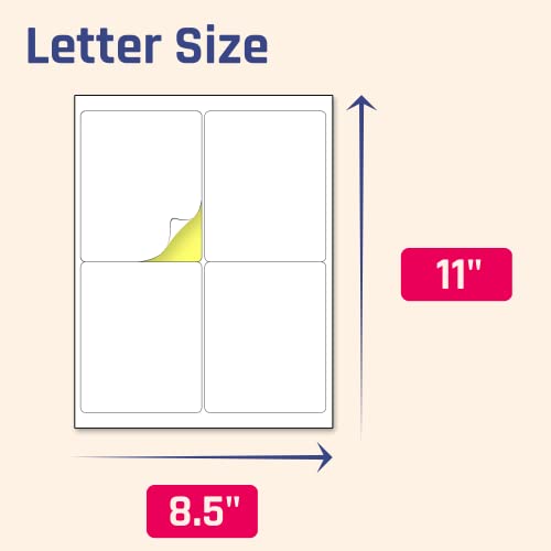 TownStix 4 x 5 Inches Printable Labels - 30 Sheets White Matte Self-Adhesive Stickers for Inkjet/Laser Printing (Variation: 4 x 5" | 30 Sheets)