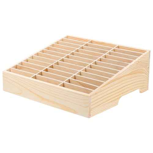36-Grid Cell Phone Storage Box,Wooden Desktop Cell Phone Holder Multifunctional MobilePhone Storage Box for Classroom, Office, Meeting Room, Rack Display