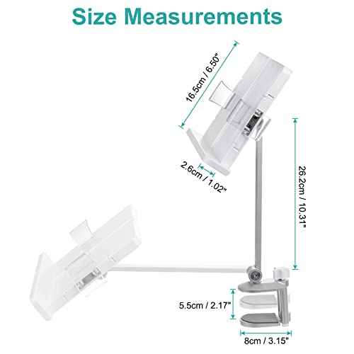PATIKIL Book Stand for Reading, Metal Reading Rest Book Holder with Page Clips, Height Angle Adjustable, 360¡Æ Rotating Arm Suitable for Sheet Music, Laptop