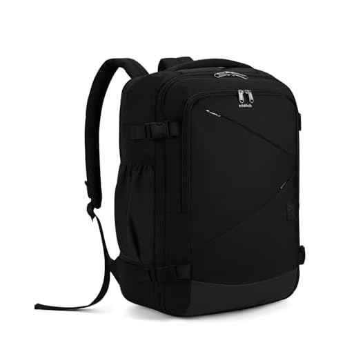 ECOHUB Carry On Travel Backpack, Expandable Airlines Personal Item Bag 18x14x8, Water Resistant 17 inch Laptop Backpack Flight Approved, 12 Pockets 30L Work Backpacks with Wet Pocket & Cable Slot