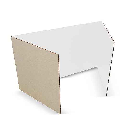 Flipside Products 18¡±x 48¡± White Study Carrels, Privacy Boards, Student Privacy and Focus Booth for The Classroom, Desk Divider Cubby for Tests, Made in USA - 12 Pack