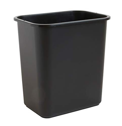 United Solutions 30.8 Qt Black Under Desk Wastebasket - 7.7 Gallon Slim Trash Bin