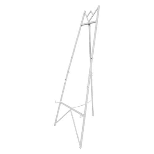 Iron Adjustable Arts & Crafts Easels,58 Inch Floor Easels for Display Wedding Sign,Metal Easel Stand with Chain Support for Mirror(White)