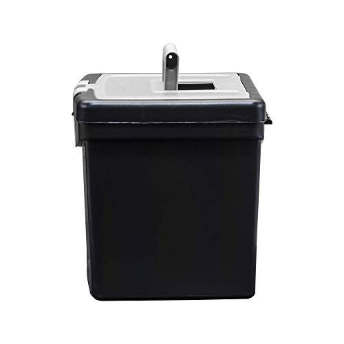 Storex Portable File Box with Organizer Lid ? Plastic Office File Storage Box for Letter Paper and Hanging Folders, Obsidian, 1-Count (61504C01C)
