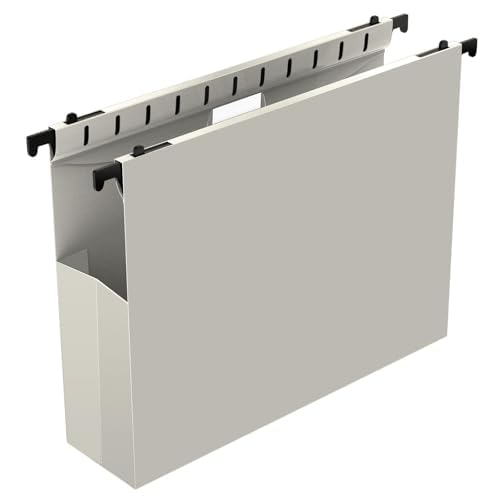 Ansook Plastic Expanding Hanging File Folders,12 Pack Reinforced Extra Capacity Hang Folders,Letter Size,Accordian Pocket,Heavy Duty 2 Inch Expansion,Hanging Folder Organizer for Office Home,Grey