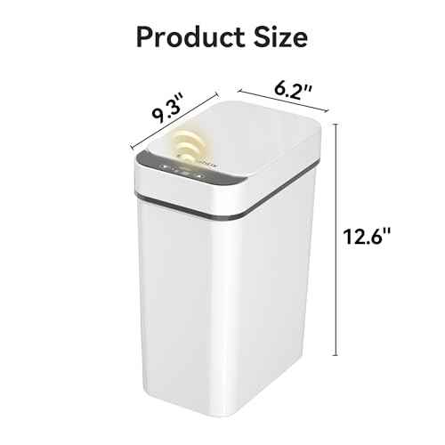 3 Pack Bathroom Trash Can 2.6 Gallon Small Touchless Automatic Motion Sensor Trash Cans Slim Waterproof Garbage Bin with Lid for Kitchen, Office, Bedroom White