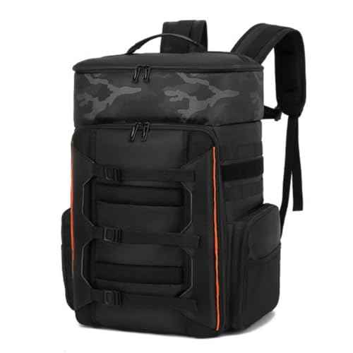 Drone Backpack 50L Professional for DJI FPV/Mavic/Air, Water Resistant Travel Backpack with 16" Laptop Compartment, Large Skateboard Backpack Carry on Backpack Airplane Approved Black Orange