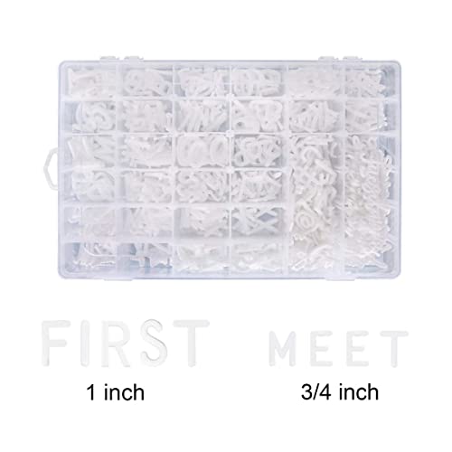 LEFOOR White Felt Letter Board Letters 646 Pieces 1 & 3/4 Inch with Sorting Tray
