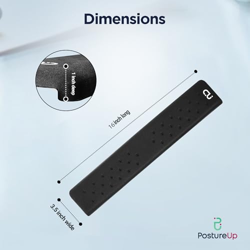 EdgeRest Mini PostureUp L-Shaped Desk Long Wrist Rest Elbow, Forearm & Wrist Comfort Support for Table or Desk Edge, Non-Slip, Memory Foam Padding, Ergonomic Design for Work, Universal Fit, Black