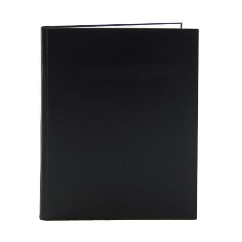 BookFactory Large Black Blank Book/Blank Notebook/Unruled Notebook - 312 Pages Blank Format 8 7/8'' x 11 1/4'' Black Cover Section Sewn Hardbound (Made in USA)