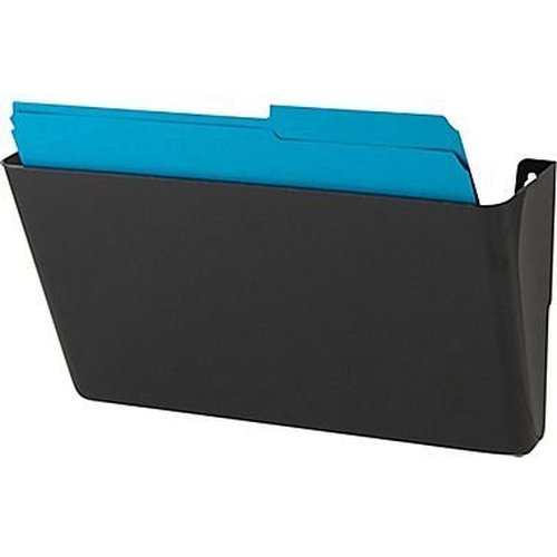 1InTheHome Single Pocket Black Wall File, Letter Size