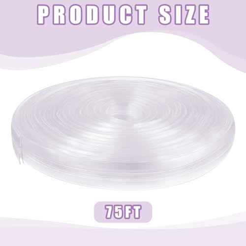 Frienda 1 Set 75 Feet Foldable Plastic Track for Flexible Plastic Letters Soft Letter Board Track for Letters Poster (Clear)
