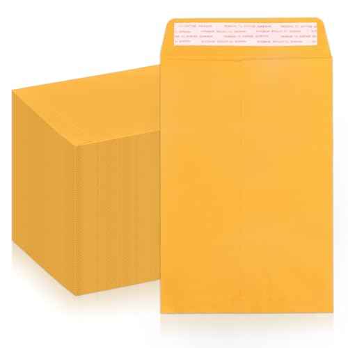 6x9 Manilla Envelopes Self Seal 250 PCS, Goefun Small Brown Kraft Catalog Envelopes 6x9 for Mailing - 100GSM Paper