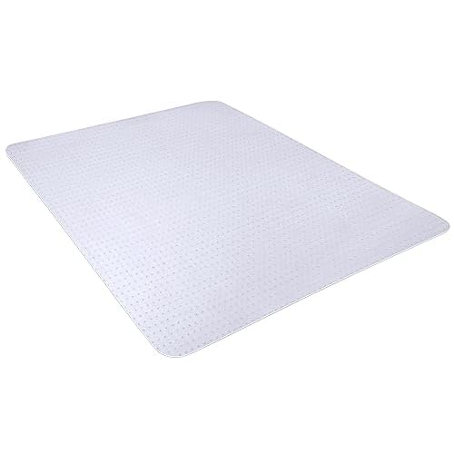 BesWin Office Chair Mat for Carpeted Floors, 60" X 48" Transparent Desk Chair Mat for Low Pile Carpets, Plastic Floor Mat for Office Chair on Carpet for Work, Home, Gaming, Easy Glide (Rectangle)