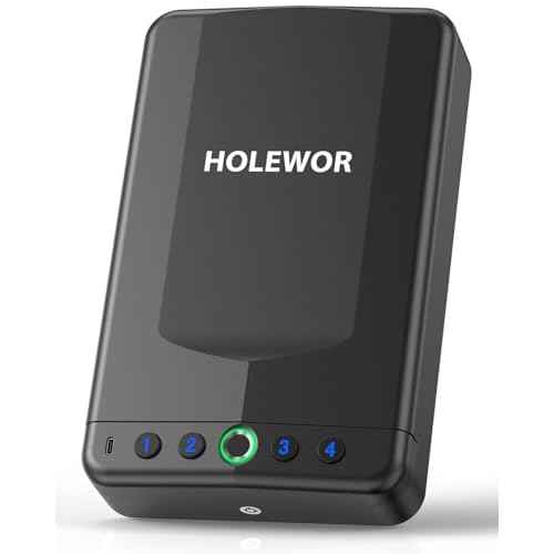 Car Gun Safe, Small Pistol Safe Biometric Gun Lock Box for Handgun, Portable Fingerprint Quick Access Travel Gun Case for Nightstand Bedside