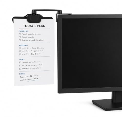 Mount-It! Monitor Document Holder Clip with 360° Swivel & Adhesive Mount