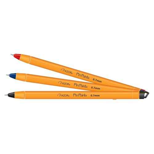 Pin Point Fine Point Writing Pens 0.7mm ? Ballpoint Pens Assorted (50 Pack: 30 Black, 15 Blue, 5 Red)