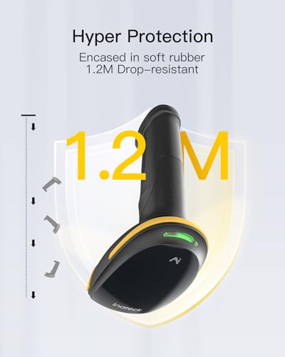 Inateck BCST-36-BK 2D Wireless Bluetooth Barcode Scanner with Cradle