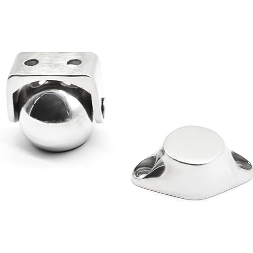 MARINE CITY 316 Stainless-Steel Gloss Finish Strong Magnetic Ball Door Stopper Soft Catch Holder Set for Boats Marine Bedroom Door Family Hardware