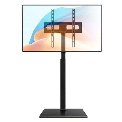 Black Mobile TV Stand for 27-65¡±LED LCD OLED Flat Curved Screen Outdoor TVs Height Adjustable Floor TV Cart Max VESA 400x400mm,Holds Up to 88lbs