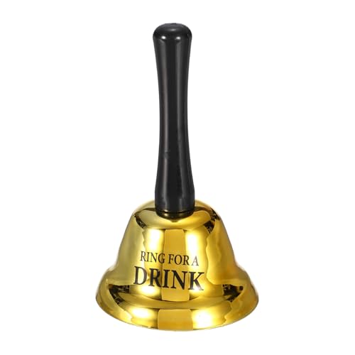 PATIKIL 3-Inch Yellow Hand Service Bell with Handle - Restaurant & Hotel Use