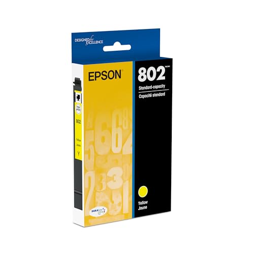 EPSON 802 DURABrite Ultra Ink Standard Capacity Yellow Cartridge (T802420-S) Works with WorkForce Pro WF-4720, WF-4730, WF-4734, WF-4740