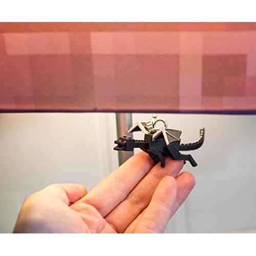 Minecraft Nether Portal Desk Lamp with Ender Dragon Pull | Nightstand Table Lamp with LED Mood Light for Bedroom, Desk, Living Room, Playroom | Home Decor Kids Room Essentials | Video Game Gifts