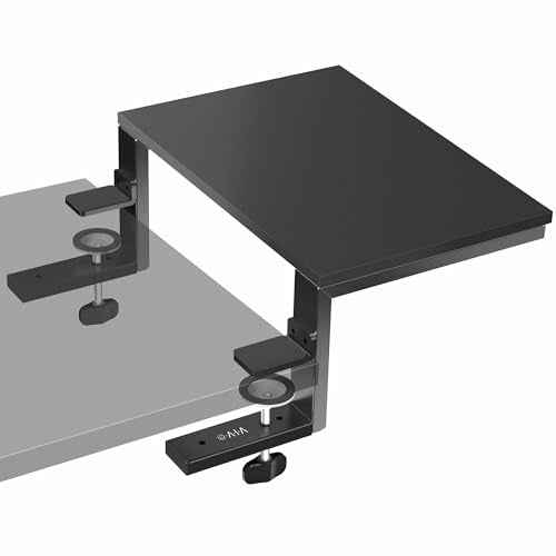 VIVO Clamp-on 15 inch Desk Extension Shelf for Gaming Devices, Ergonomic Computer Monitor and Laptop Riser, Printer Stand, Versatile with Freestanding Feet Included, Desktop Organizer, DESK-SHELF15B