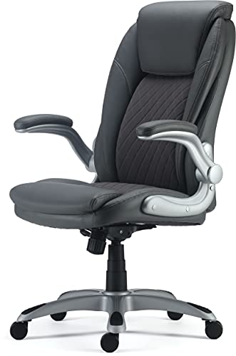Staples Sorina Grey Bonded Leather Office Chair - 1 Pack, Ergonomic, Adjustable