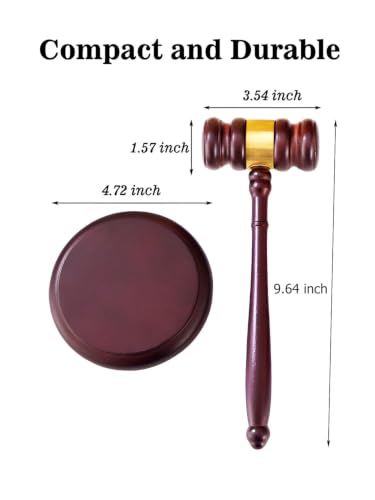 Classical Wooden Gavel and Sound Block Set for Lawyers Judges & Executives - IWENUAN
