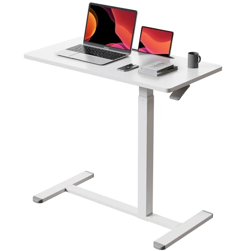 Gibbon Mounts 32-Inch White Mobile Standing Desk with Height Adjustment and Casters
