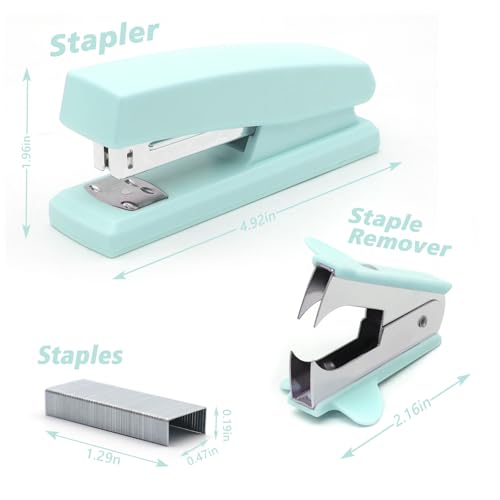 UPSIME Green Desk Stapler Set with Staples & Remover - 2 Pack