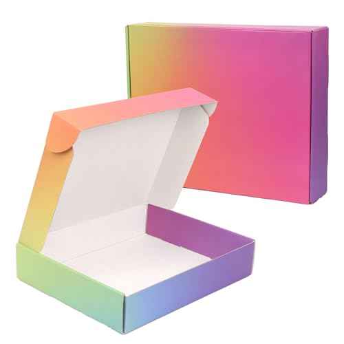 10x8x2 Shipping Boxes for Packaging Small Business, 30 Pack Colorful Corrugated Cardboard Boxes for Shipping Packing Mailing