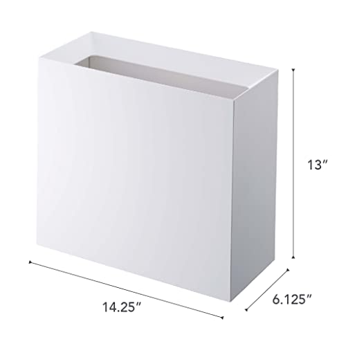 YAMAZAKI Home Tower Trash Can - Modern Garbage Waste Basket with Handle for Kitchen Bedroom Bathroom Office - Wide - Abs Plastic - 4 Gallons, 15 Liters
