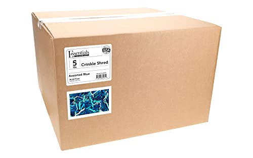 Essentials by Leisure Arts Crinkle Shred Box, Assorted Blue, 5lbs